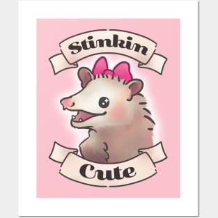 Stinkin Cute Opossum T-Shirt Posters and Art